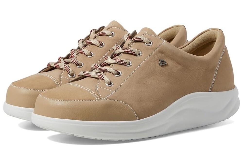 Finn Comfort Womens Ikebukuro Darkbrown Grass Sneakers US Size 7 Tan Leather NIB